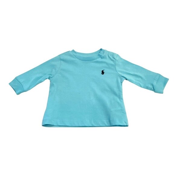 Ralph Lauren Baby Turqoise Girls Boys Cotton Long Sleeve Tee Shirt 3 Months NWOT - Picture 6 of 6